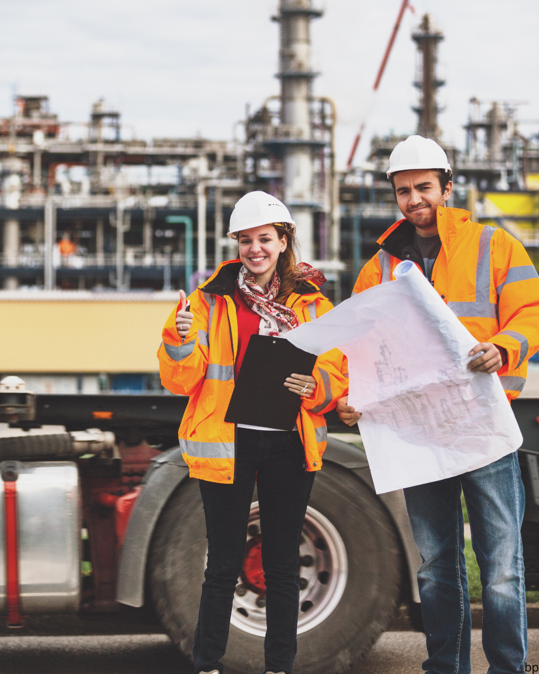 Equipo de trabajo con indumentaria de seguridad